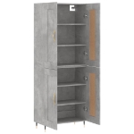 Credenza Grigio Cemento 69,5x34x180 cm in Legno Multistrato