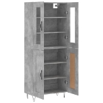 Credenza Grigio Cemento 69,5x34x180 cm in Legno Multistrato