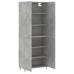 Credenza Grigio Cemento 69,5x34x180 cm in Legno Multistrato