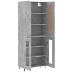 Credenza Grigio Cemento 69,5x34x180 cm in Legno Multistrato