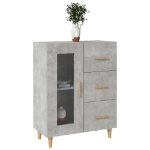 Credenza Grigio Cemento 69,5x34x90 cm in Legno Multistrato