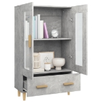 Credenza Grigio Cemento 70x31x115 cm in Legno Multistrato