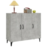 Credenza Grigio Cemento 90x34x80 cm in Legno Multistrato