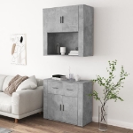 Credenza Grigio Cemento in Legno Multistrato