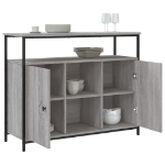 Credenza Grigio Sonoma 100x35x80 cm in Legno Multistrato