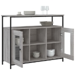 Credenza Grigio Sonoma 100x35x80 cm in Legno Multistrato