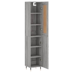 Credenza Grigio Sonoma 34,5x34x180 cm in Legno Multistrato