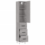 Credenza Grigio Sonoma 34,5x34x180 cm in Legno Multistrato