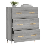 Credenza Grigio Sonoma 69,5x34x90 cm in Legno Multistrato