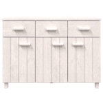 Credenza HAMAR Bianca 113x40x80 cm in Legno Massello di Pino