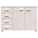 Credenza HAMAR Bianca 113x40x80 cm in Legno Massello di Pino