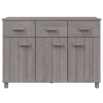 Credenza HAMAR Grigio Chiaro 113x40x80cm Legno Massello di Pino