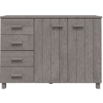 Credenza HAMAR Grigio Chiaro 113x40x80cm Legno Massello di Pino