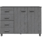 Credenza HAMAR Grigio Scuro 113x40x80 cm Legno Massello di Pino