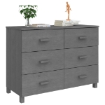 Credenza HAMAR Grigio Scuro 113x40x80 cm Legno Massello di Pino