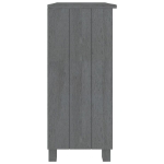 Credenza HAMAR Grigio Scuro 85x35x80 cm Legno Massello di Pino