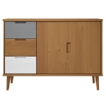 Credenza MOLDE Marrone 113x40x80 cm in Legno Massello di Pino