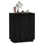 Credenza Nera 60x34x75 cm in Legno Massello di Pino