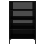 Credenza Nero Lucido 57x35x90 cm in Legno Multistrato