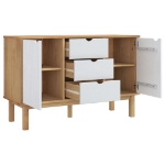 Credenza OTTA Marrone e Bianco 113,5x43x73 cm in Legno di Pino