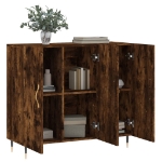 Credenza Rovere Fumo 90x34x80 cm in Legno Multistrato