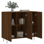 Credenza Rovere Marrone 90x34x80 cm in Legno Multistrato