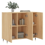 Credenza Rovere Sonoma 90x34x80 cm in Legno Multistrato