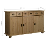 Credenza 134x39x79,5 cm in Legno Massello di Pino