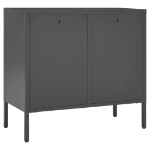 Credenza Antracite 75x35x70 cm in Acciaio e Vetro Temperato