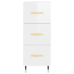 Credenza 34,5x34x180 cm in Legno Multistrato Bianco Lucido