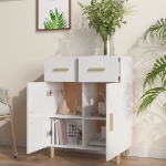 Credenza 69,5x34x89 cm in Legno Multistrato Bianco Lucido