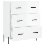 Credenza 69,5x34x90 cm in Legno Multistrato Bianco Lucido