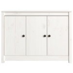 Credenza Bianca 100x35x74 cm in Legno Massello di Pino