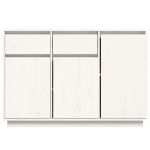 Credenza Bianca 110x34x75 cm in Legno Massello di Pino