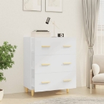 Credenza Bianca 70x34x90 cm in Legno Multistrato