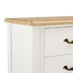 Credenza Bianca e Marrone 110x30x85 cm in Legno Massello