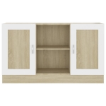 Credenza Bianca e Rovere Sonoma 120x30,5x70cm Legno Multistrato