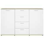 Credenza Bianca e Rovere Sonoma 120x35,5x75cm Legno Multistrato