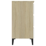 Credenza Bianca e Rovere Sonoma 60x35x69cm in Legno Multistrato