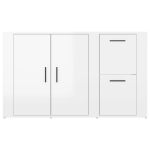 Credenza Bianco Lucido 100x33x59,5 cm in Legno Multistrato