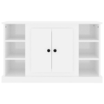 Credenza Bianco Lucido 100x35,5x60 cm in Legno Multistrato