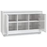 Credenza Bianco Lucido 102x35x60 cm in Legno Multistrato