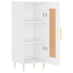 Credenza Bianco Lucido 34,5x34x90 cm in Legno Multistrato