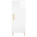 Credenza Bianco Lucido 34,5x34x90 cm in Legno Multistrato