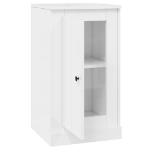 Credenza Bianco Lucido 37,5x35,5x67,5 cm in Legno Multistrato