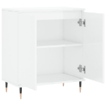 Credenza Bianco Lucido 60x35x70 cm in Legno Multistrato