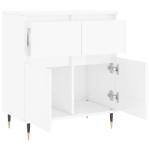 Credenza Bianco Lucido 60x35x70 cm in Legno Multistrato