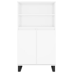 Credenza Bianco Lucido 60x36x110 cm in Legno Multistrato