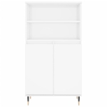 Credenza Bianco Lucido 60x36x110 cm in Legno Multistrato