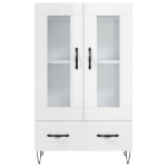 Credenza Bianco Lucido 69,5x31x115 cm in Legno Multistrato